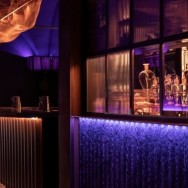 A cocktail bar with a visible lab